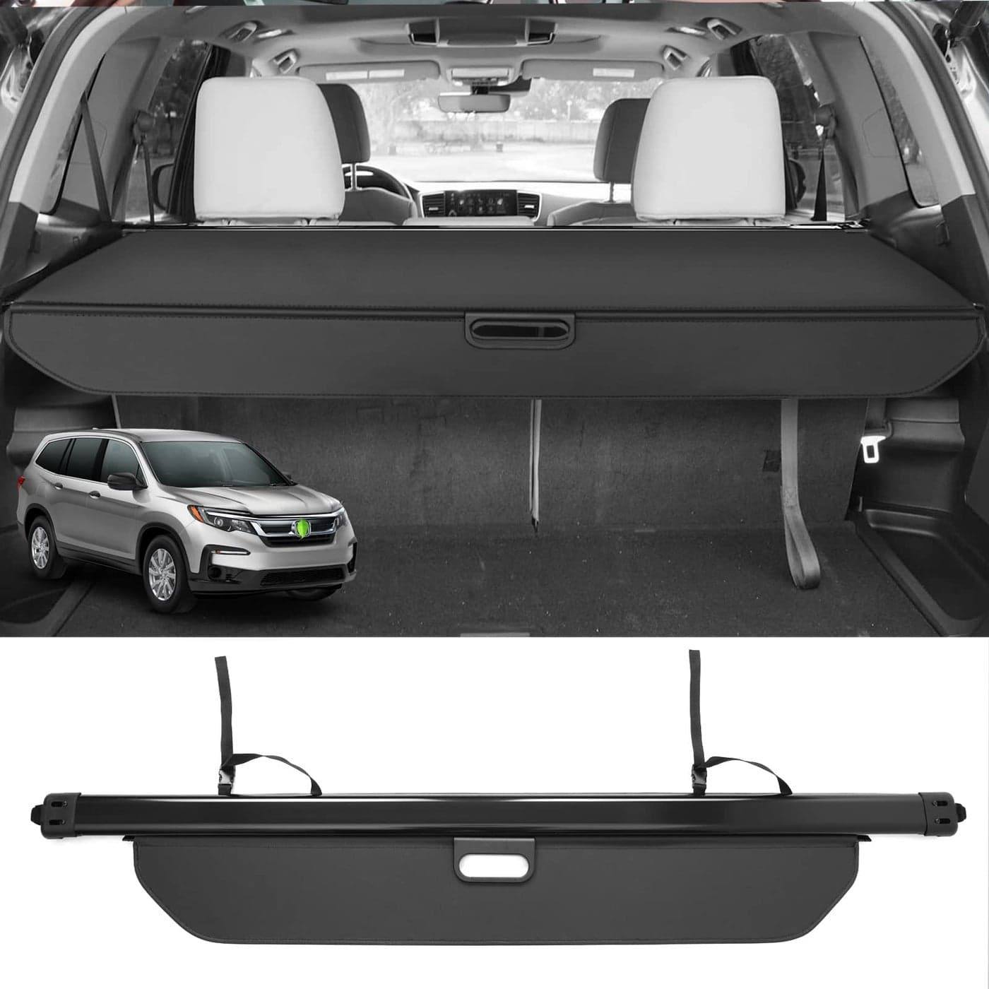 Powerty Cargo Cover for 20162022 Honda Pilot Trunk Cover Retractable Trunk Shielding Shade for Pilot Accessories Cargo Luggage Cover No Gap NOT for Honda Passport or Pilot EX 2016