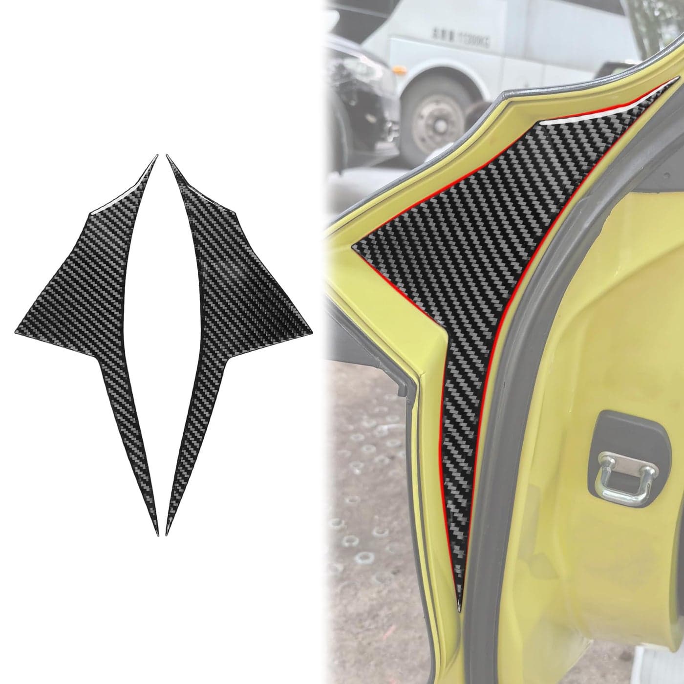 Fancemot Real Carbon Fiber Side Door Panel Trim Compatible with Corvette C8 20202025 Interior Decor Sticker Accessories