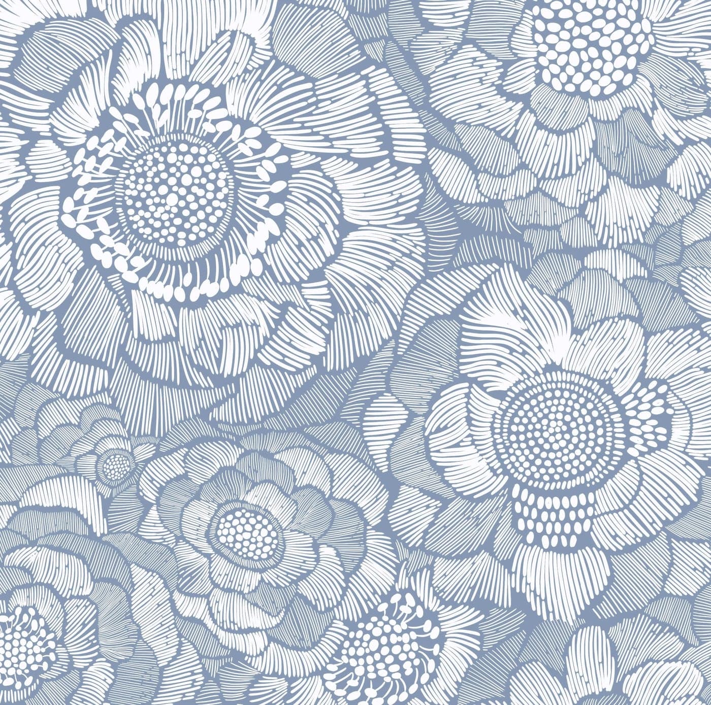Hopepak Floral Peel and Stick Wallpaper Blue Flower Contact Paper Modern Wall Paper Self Adhesive Removable for Bedroom Bathroom Living Room Cabinets 173 x 787