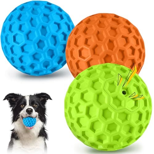 LUKITO Dog Chew Toys 3 Pack for Aggressive Chewers Multifunctional Teeth Cleaning and Gum Massage Tough Toys with Natural Rubber for Large and Medium Dog