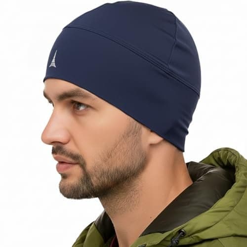 Helmet Liner Sweat Wicking Skull Cap Beanie. Ultimate Performance Moisture Wicking. Fits Under Helmets Navy