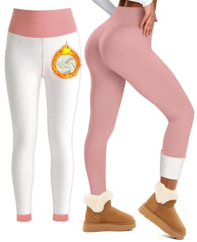 Bluemaple Fleece Lined Leggings Women High Waisted Tummy Control Thermal Warm Winter for Women Workout Yoga Pants