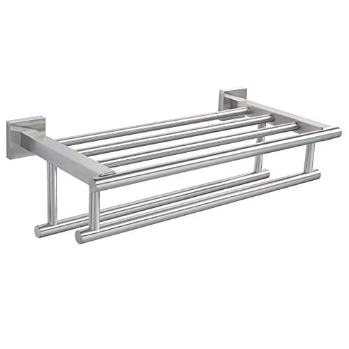 Alise Towel RackTowel Holder Towel Shelf with Double Towel Bars for Bathroom LavatorySUS 304 Stainless Steel Wall Mount Towel Hanger Storage16 Inch Brushed NickelGZ8040LS