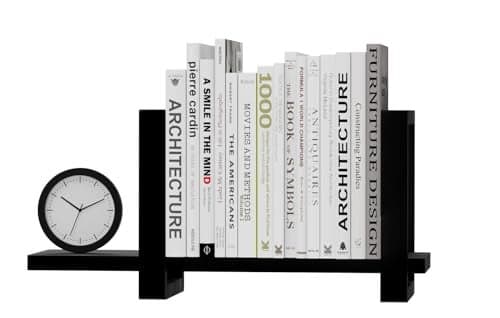 100 Solid Wood Adjustable Desktop Bookshelf Retro Tabletop Bookshelf Desk holder Shelf for Living Room Home Office Perfect for Magazine Books Cookbooks No Tools Required to Assemble Black