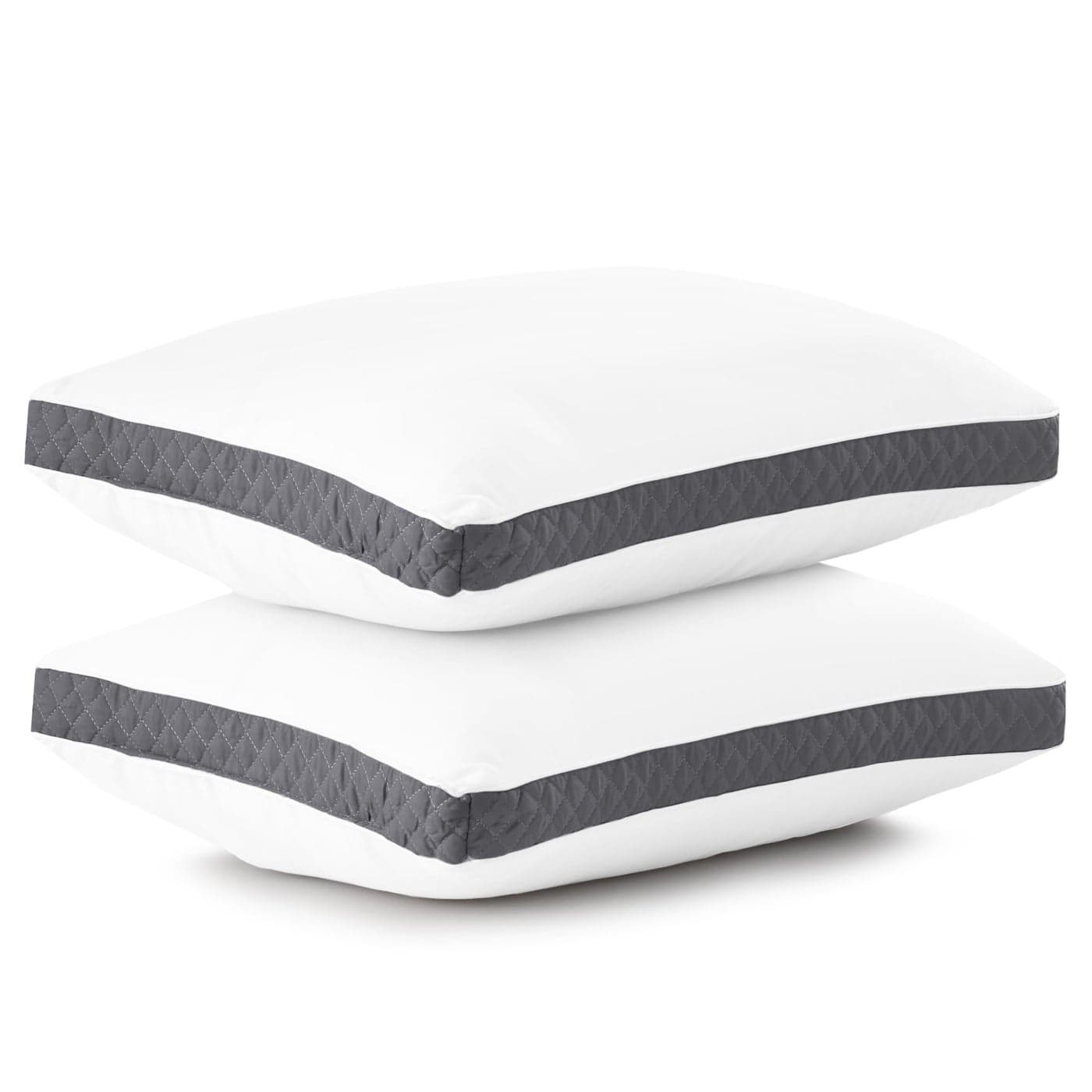LUX Dcor Bed Pillows for Sleeping King Size Pillows Set of 2 Hotel Quality Gusseted Down Alternative Pillows for Back Stomach or Side Sleepers Grey 18x36