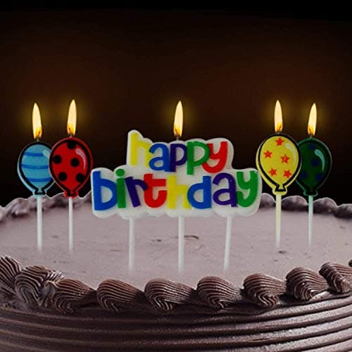 Festiko® Happy Birthday for All 1st/One/6/half Months Birthday Decoration Cake Cutting or Romantic Surprise Decoration (Happy Birthday Balloon Candle)
