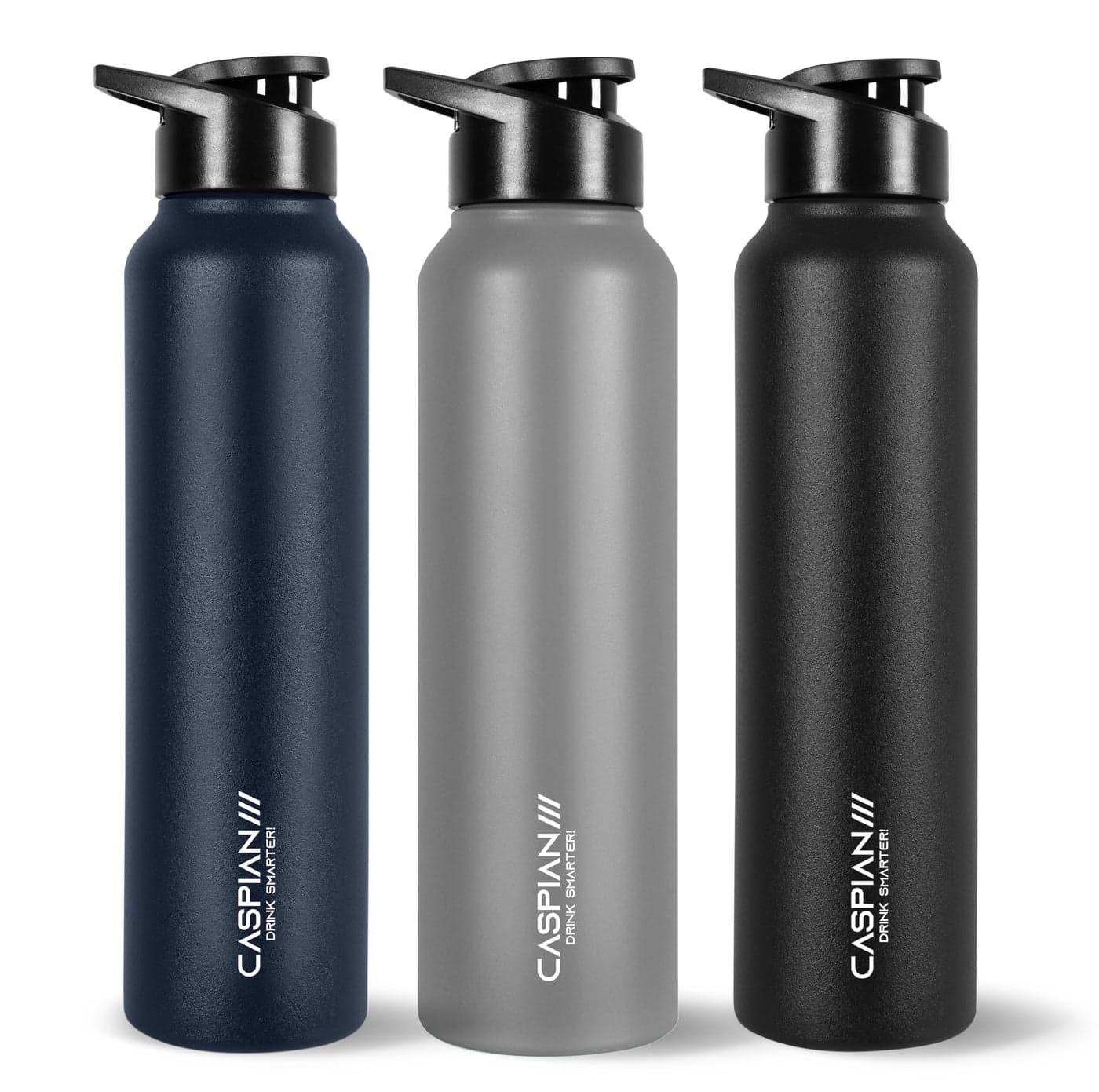CASPIAN /// Hike ISI Certified Stainless Steel Water Bottle 1ltr.(Multicolored, 1 Litre, Set of 3) | Leak Proof Sipper for Fridge Home Office Travel School Kids Boys Girls Adults Sports Gym| BPA Free