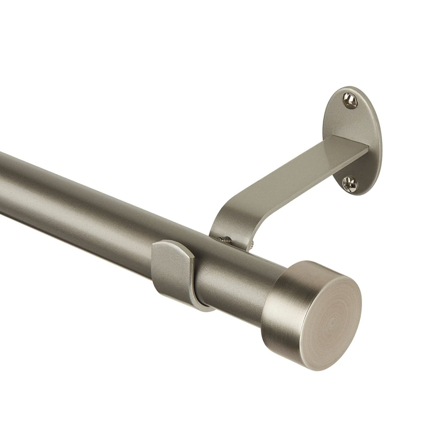Elrene Home Fashions Serena Single Curtain Rod for Curtains and Drapery with Contemporary Cap Finials 1Inch Diameter 28 48 Adjustable Rod Antique Pewter