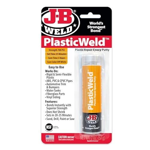 JB Weld 8237 PlasticWeld Plastic Repair Epoxy Putty 2 oz