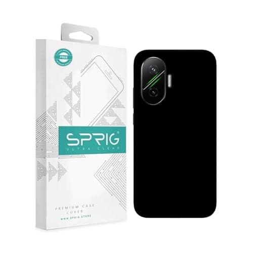 SPRIG Compatible with Poco F7 Premium SilkTone Back Cover Drop Tested Shock Proof Mobile Case for Men, Women, Boys and Girls with Camera Protection (Black)