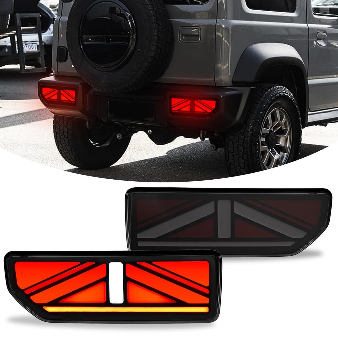 OKSIWA Sequential Full LED Tail Lights for Suzuki Jimny 20192024 with Start Up SequenceDynamic Turn SignalUnique Appearance Design Reverse Brake Light Tail Lamp Rear Lights Assembly Butterfly