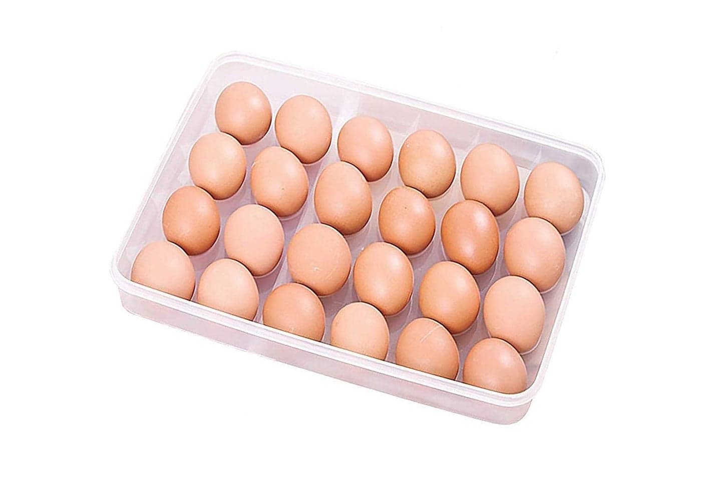 Kamini Enterprise Singal Layer 24 Egg Storage BoxFood Storage Box24 Grid Egg Holder with Tray Plastic Carrier Cases Multicolour