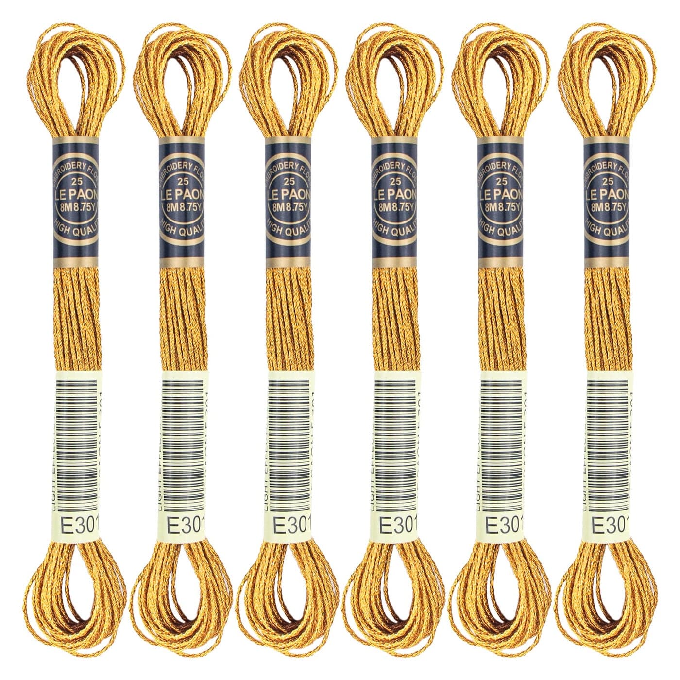 6 Skeins Embroidery Thread Metallic Bronze Embroidery Floss Friendship Bracelet String Polyester CrossStitch Threads for Hand Embroidery String Art