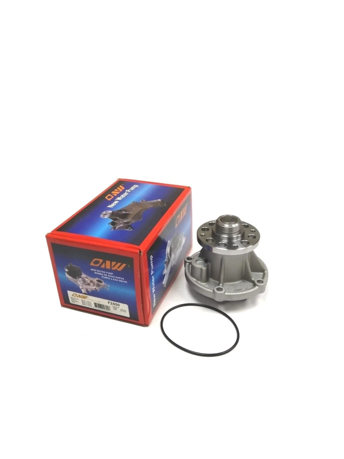 OAW F2450 Engine Water Pump 100mm Metal Impeller for 6.0L-V8 Powerstroke Diesel on (2004-2010) Ford E350 E450 Excursion F250 F350 F450 F550 Manufactured after Oct 03