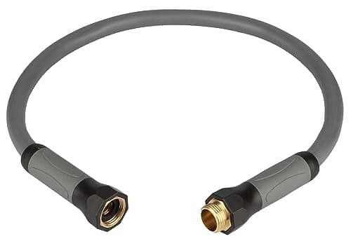 YOTOO Heavy Duty Hybrid Garden Lead in Water Hose 58Inch by 3Feet 150 PSI Kink Resistant AllWeather Flexible with Swivel Grip Handle and 34 GHT Solid Brass Fittings Gray