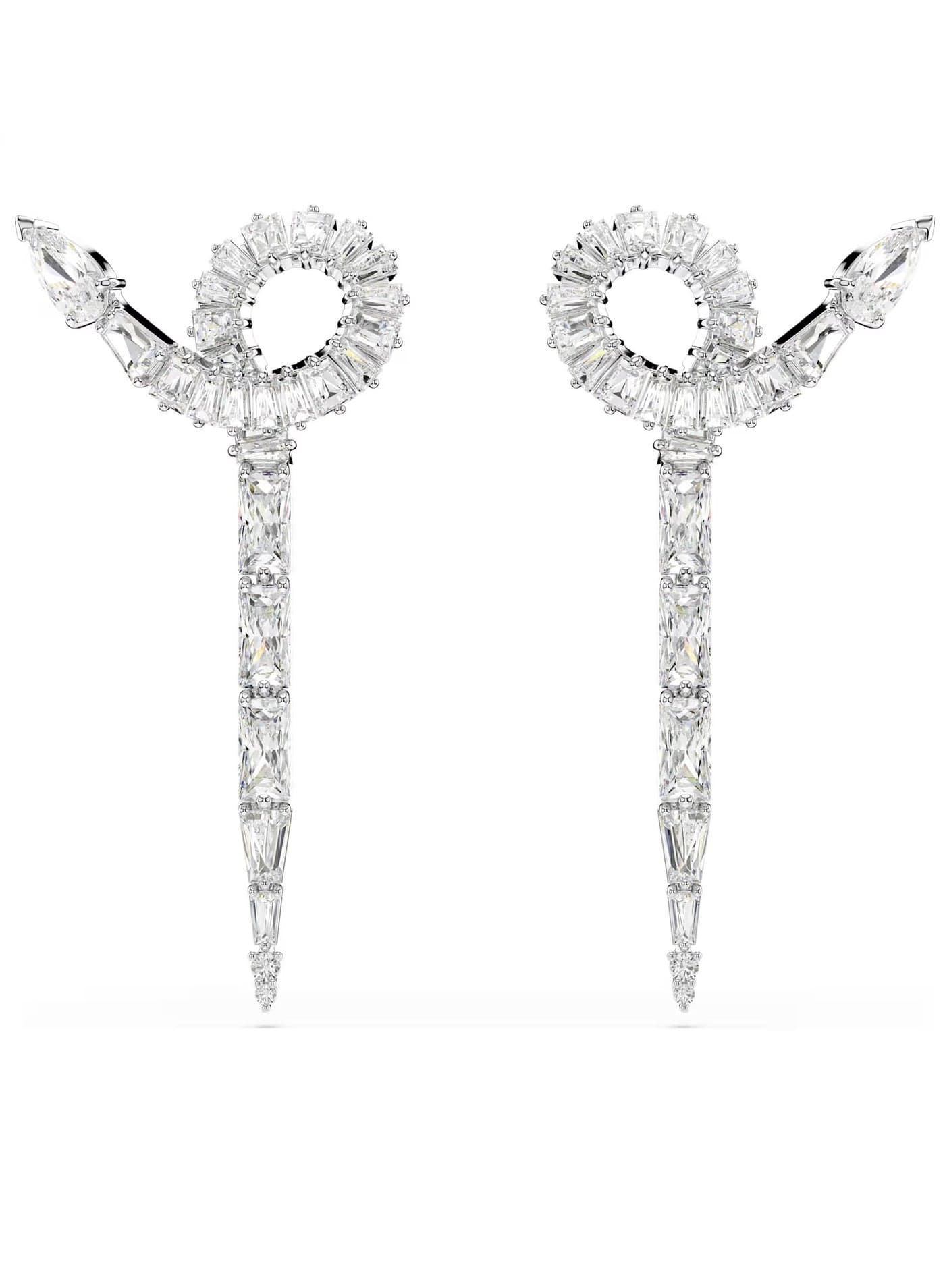 Snake teardrop earrings Mixed cut, Year of the Snake, White