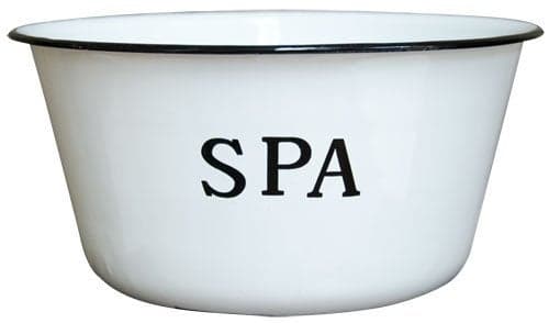 CWI Gifts Enamel Spa Bowl, 8-Inch by 3.75-Inch, Natural