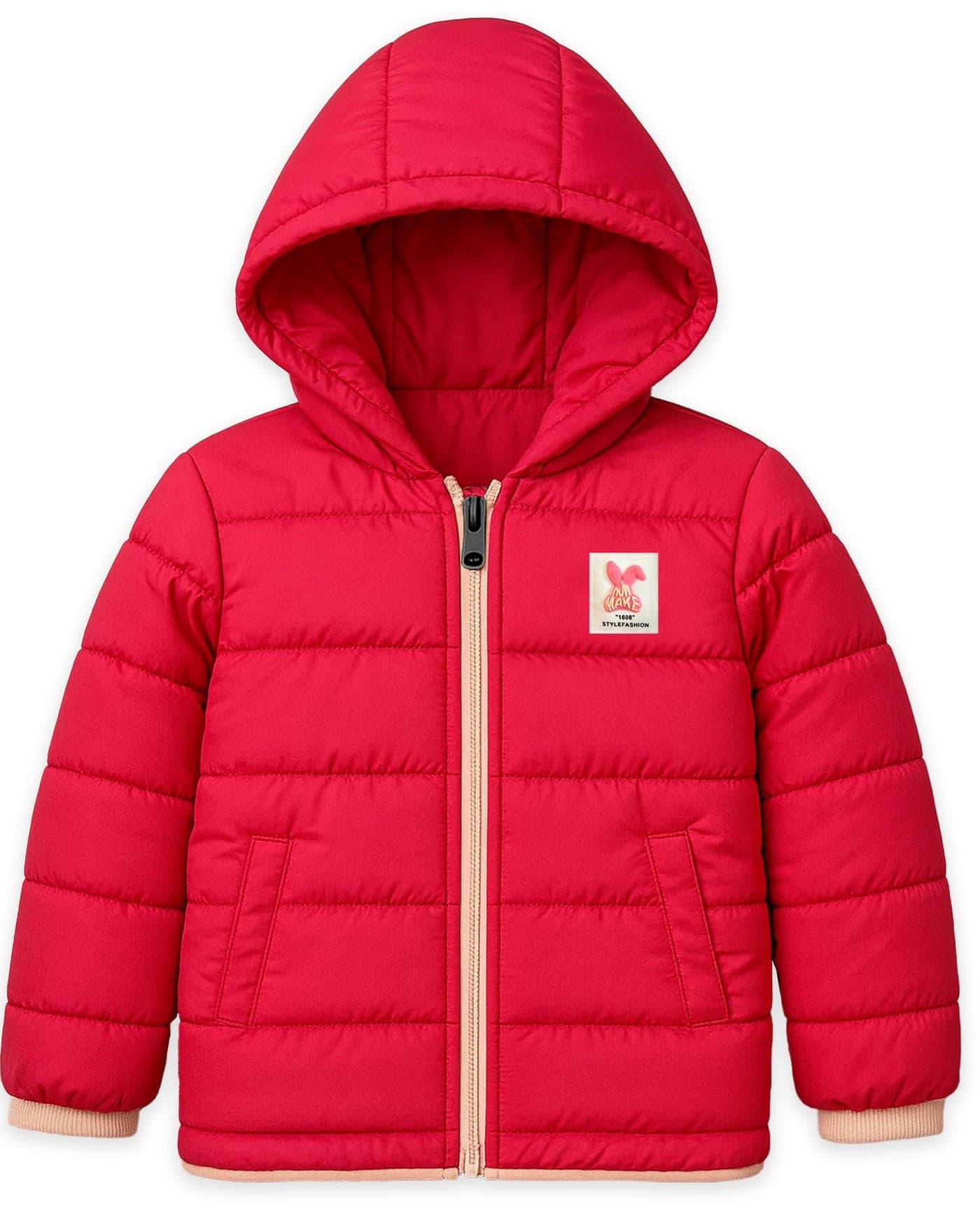 Kuchipoo Girls Zipper Winterwear Puffer Jacket (KUC-JKT-115, 11-12 Years, Multi-Colored)