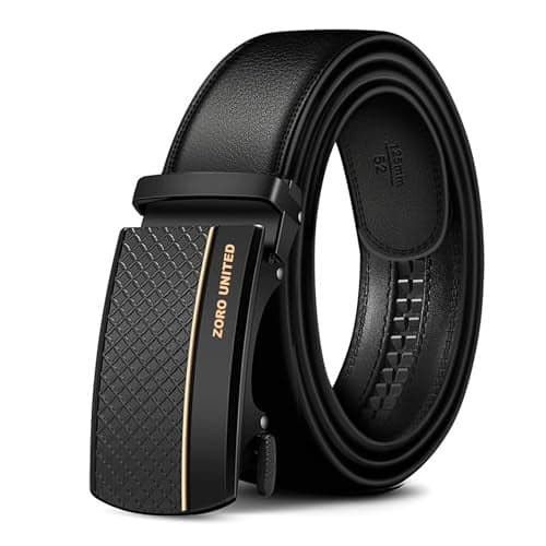 ZORO UNITED Men's Vegan Leather Belt for Men | (Formal/Casual) | Black