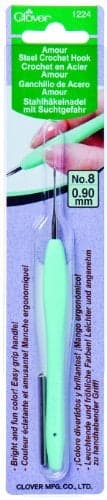 Clover 1224 Amour Steel Crochet Hook No. 8, 0.90mm,Blue