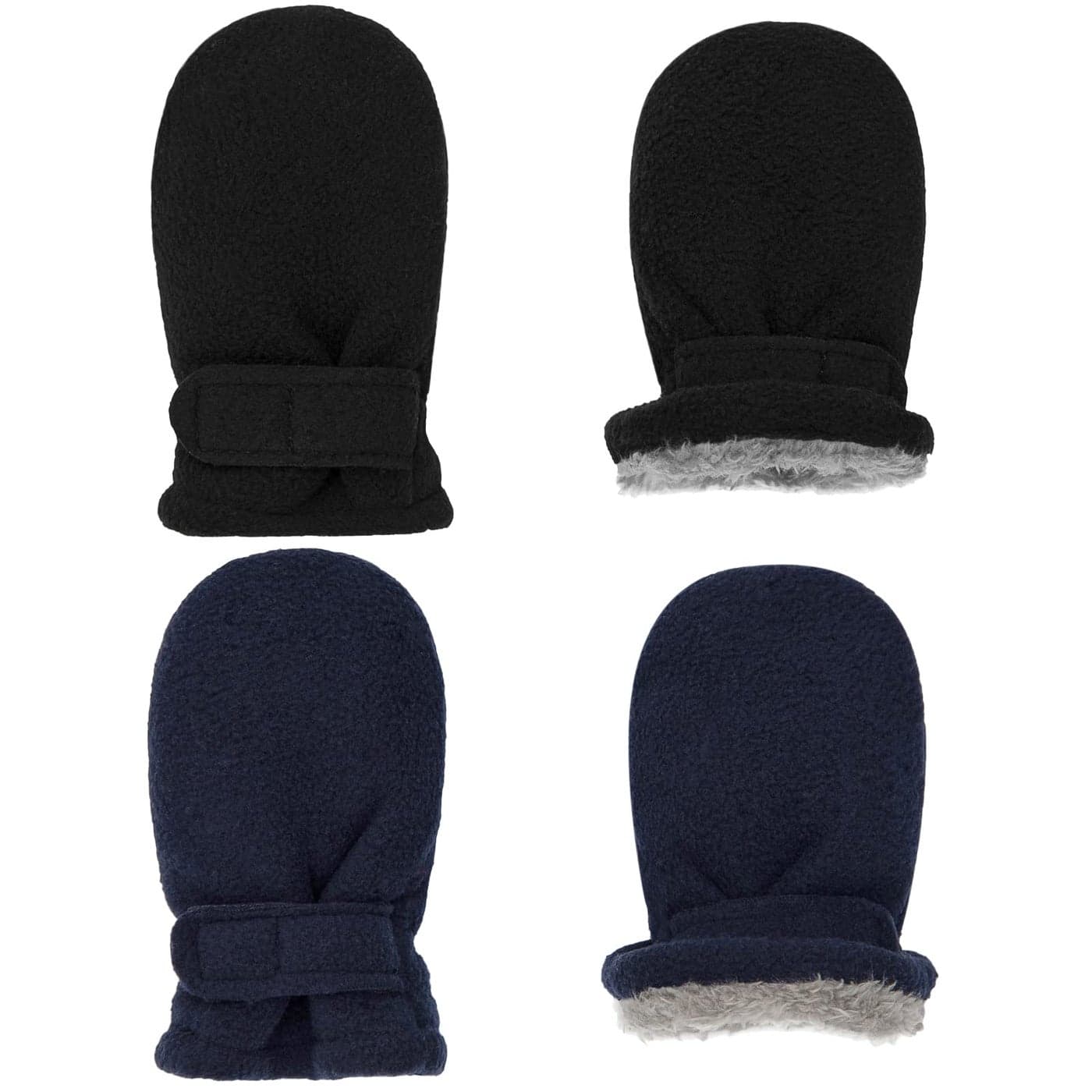 Toddler Baby Boy Girls Winter Warm Mittens Kids EasyOn Sherpa Fleece Lined Snow Infant Gloves 2 Pairs