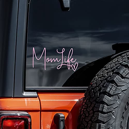 Mom Life Decal Vinyl Sticker Auto Car Truck Wall Laptop Soft Pink 6 x 3
