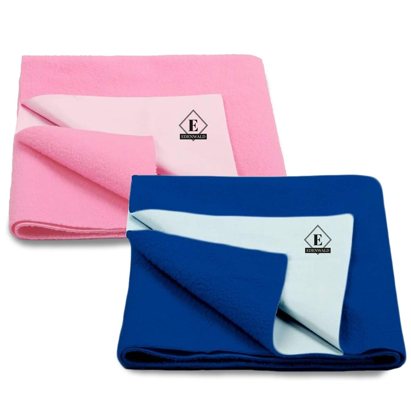 Edenwald Waterproof Quick Dry Sheet Pack of 2 Dry Sheets for Baby King Size Bed PinkRoyal Blue_XLarge 200cm x 140cm