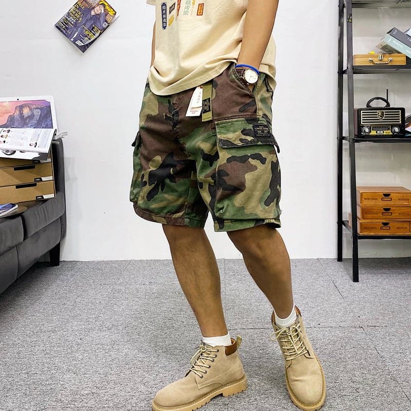Summer American Style Multi-Pocket Camouflage Workwear Shorts Men'S Trendy Brand Ins Yu Wenle Casual Pants Loose Pants