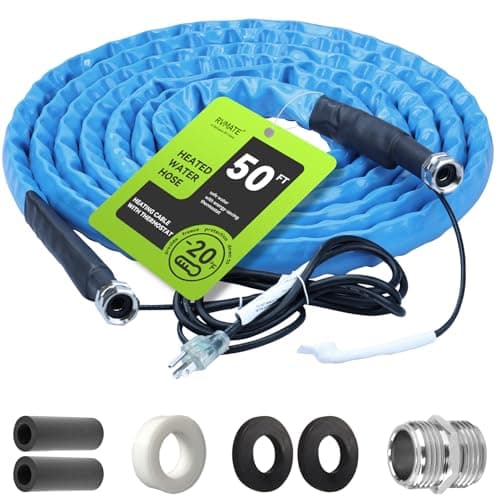 RVMATE Heated Water Hose for RV 50FT 20 Antifreeze Heated RV Water Hose with Energy Saving Thermostat for RVCamperHomeGarden RV Accessories
