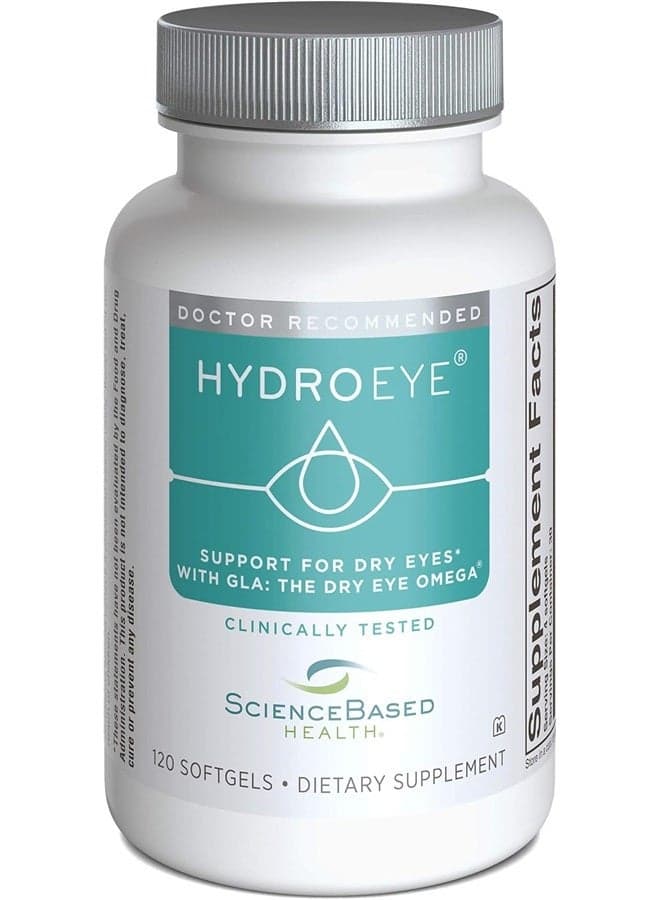 HydroEye Softgels - Dry Eye Relief - Features GLA, EPA, DHA and Other Key Nutrients - 120 Count