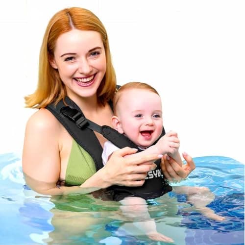 YESYBC Baby Carrier, Dual-Use Adjustable Baby Sling Support Infant Chest Holder with Drawstring Backpack for Newborn to Toddler 13-33 lbs Swimming Pool Beach Land (Black)