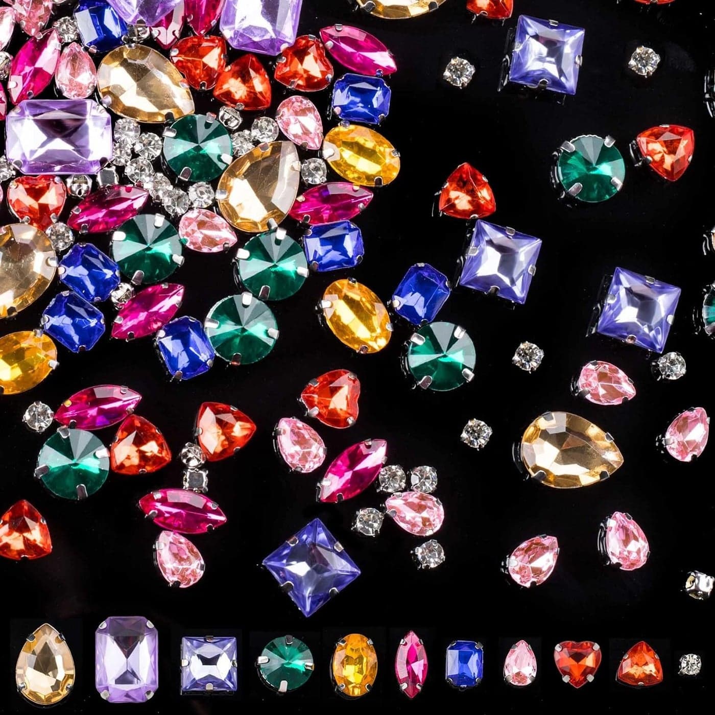 Diy Crafts 16177 3d Crystal Ab Clear Nail Stones Gems Pearl Diy Nail Art Decorations Gold Silver Rivet Rhinestone Pack of 2 Box Kqh535 Multicolor