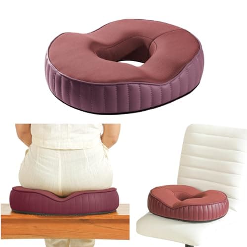 The White Willow Donut Pillow for Tailbone Pain-Coccyx Seat Cushion for Chair-Hemorrhoid & Piles Pillow-Car Seat Donut Cushion-Soft Memory Foam Orthopedic Coccyx Ring Pillow-Below 60KG- Rasp Berry
