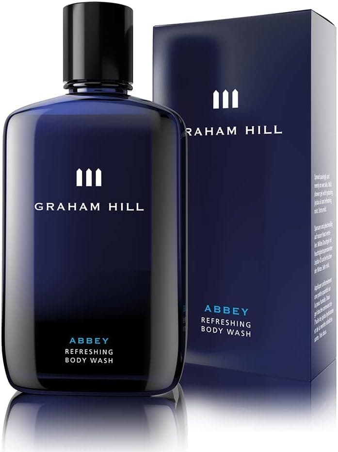 GRAHAM HILL Abbey Refreshing 2 in 1 Hair Body Wash 100 ml Moisturizing Mens Shower Gel for Everyday Body Care and Sensitive Skin Woody Bergamot Scent Mens Body Wash and Nurturing Shampoo