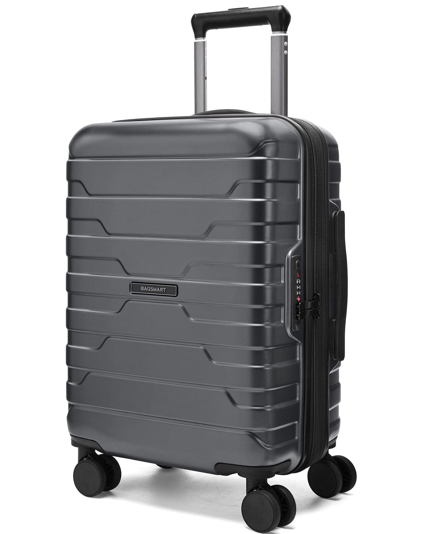 BAGSMART Carry On Luggage 22x14x9 Airline Approved with Spinner Wheels,Lightweight 20 Inch Luggage with TSA Lock,Expandable Hard Shell Carry On Suitcases for Men Women,Gray