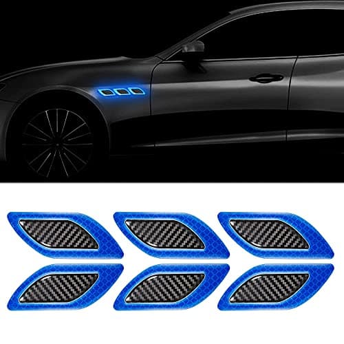 Allure Auto® Carbon Fiber Graphic Car Reflective Sticker,Warning Sign Bumper Door Fender Hood Anti-Scratch Cover Decal (Blue) for Kia Seltos