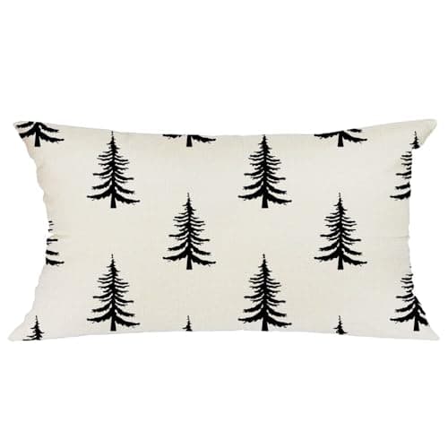 GEEORY Christmas Pillow Cover 12x20 for Christmas Decorations Chirstmas Tree Lumbar Pillow Cover Winter Holiday Xmas Throw Pillows Christmas Farmhouse Decor for Couch