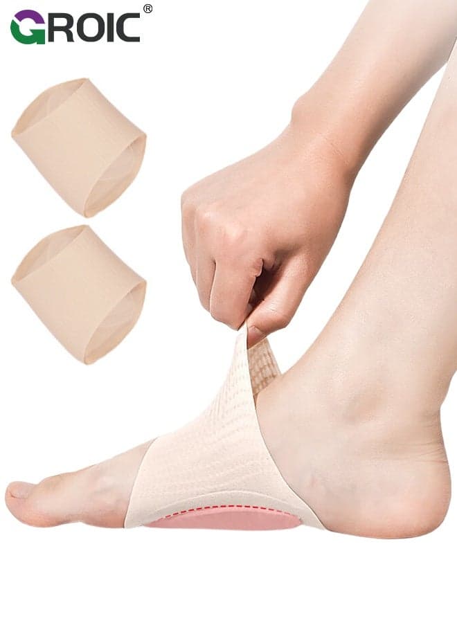 1 Pair Arch Support Pads, Pronation Orthotics Flat Feet Pad Insole,Foot Braces for Fallen Arches, Heel Pain and Achy Feet,Soft Gel Cushion,Adjustable Orthotic Arch Support for Women Men