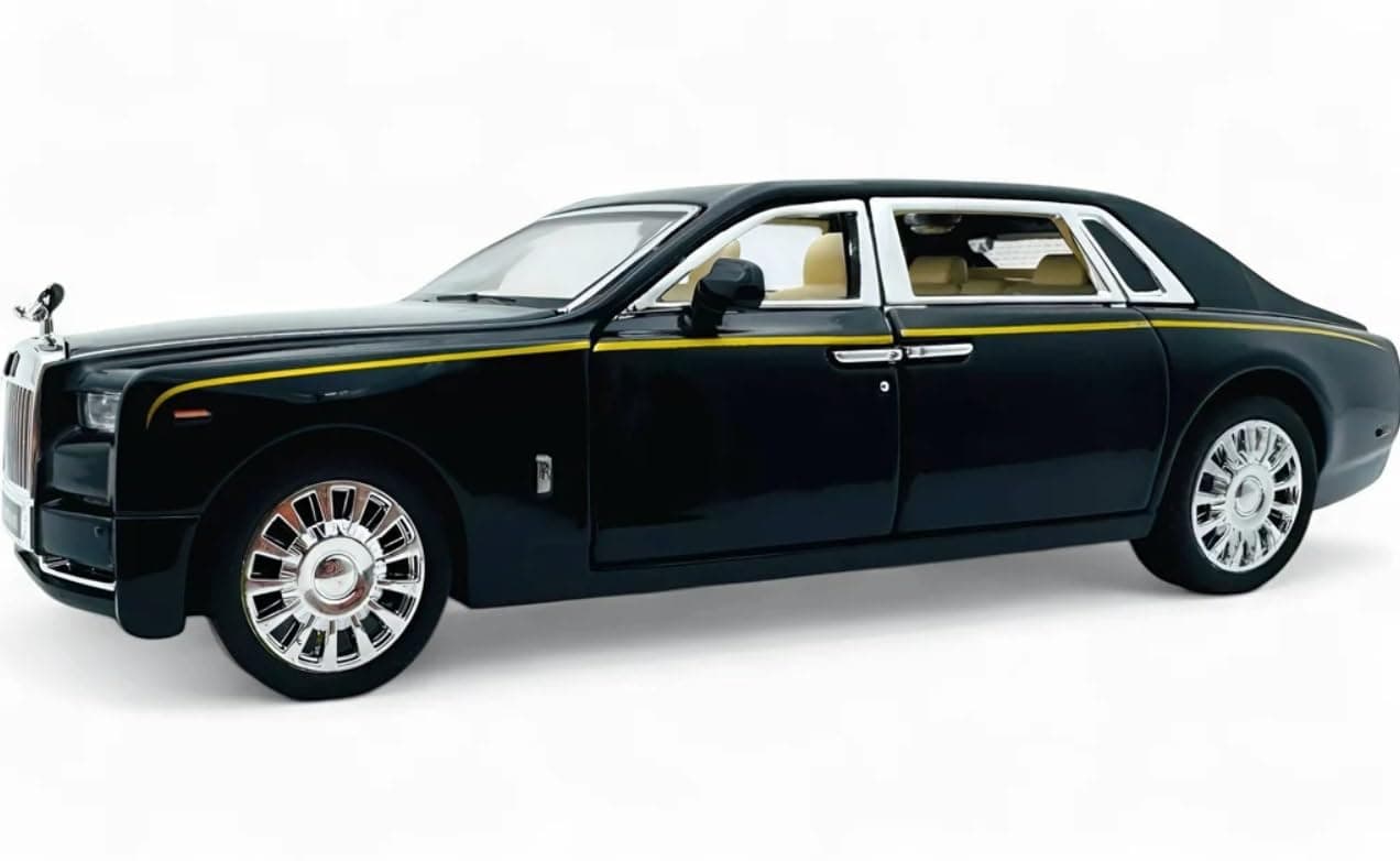 Awestuffs 1:32 Scale Model Car Exclusive Alloy Metal Pull Back Die-cast Toy with Openable Doors & Light Music for Gifts and Décor (Rolls Royce Phantom)