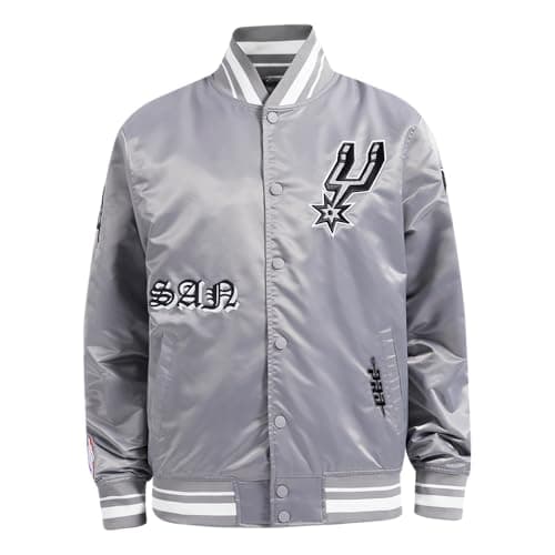 Pro Standard MENS NBA SAN ANTONIO SPURS OLD ENGLISH SATIN JACKET GRAY M