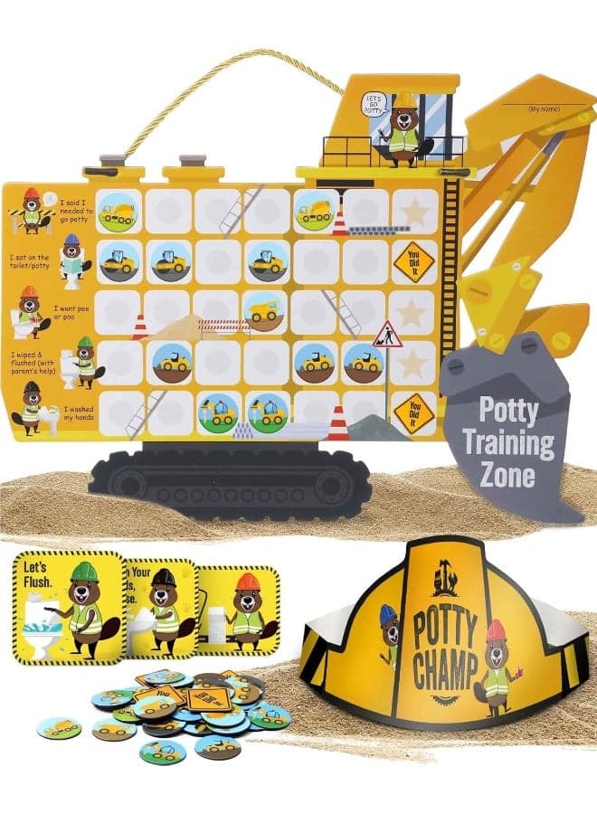 PUTSKA Tractor-Themed Potty Training Chart for Toddlers Boys