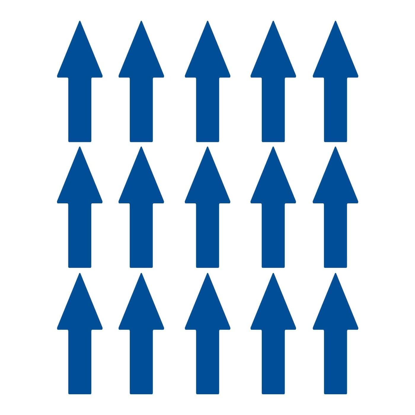 LiteMark Arrow Stickers Removable Matte Blue Decal Ideal for Floors Signs Walls Smooth Surfaces in Office School Warehouse Industrial Setting Pack of 15 Arrows