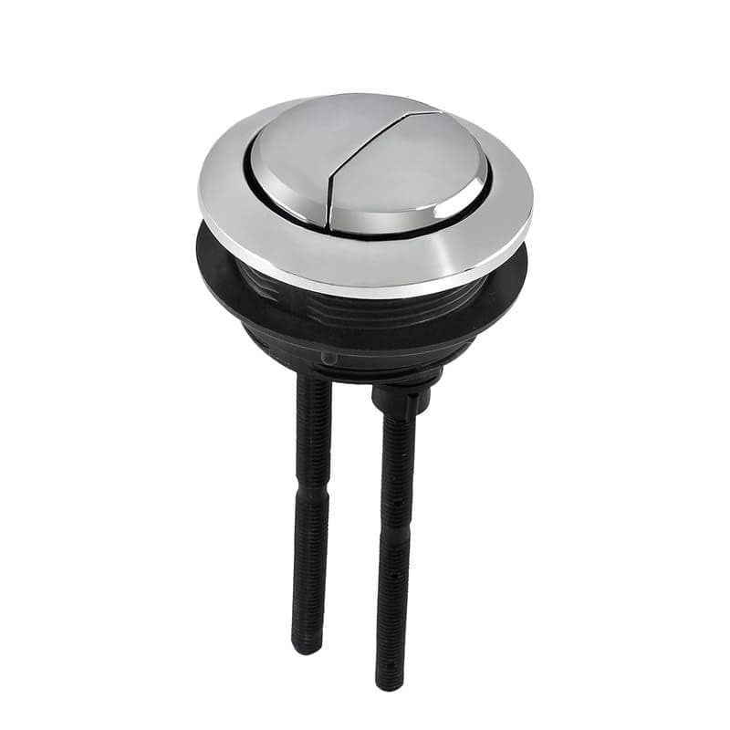 Taxan Dual Flush Push Button for Toilet Water Tank (58 mm) – Chrome Finish Anti-Bacterial Surface, Round Design for Lid Holes (Inner 58 mm to 68 mm Size), Durable ABS Material