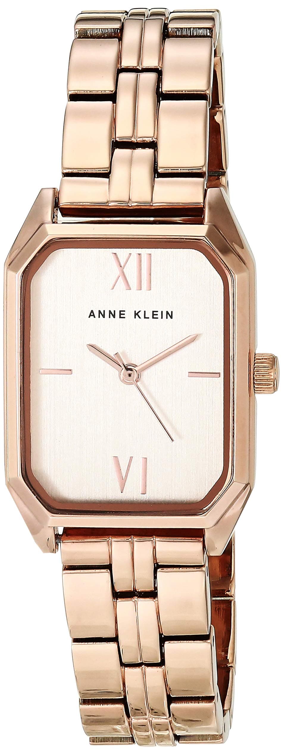 Anne Klein Women's Japanese Quartz Dress Watch with Metal Strap, Rose Gold, 14 (Model: AK/3774RGRG)