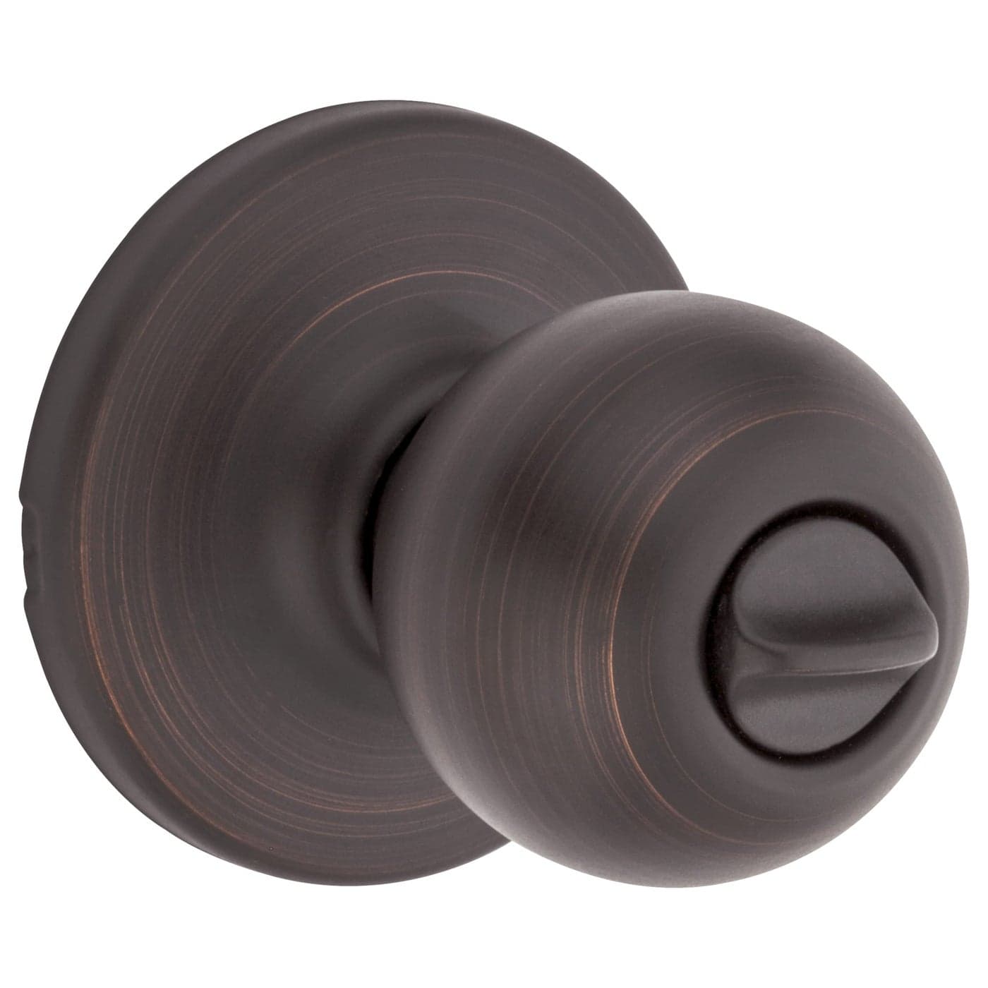 Kwikset Polo Interior Privacy Door Knob with Lock Door Handle For Bathroom and Bedroom Venetian Bronze Keyless Turn Lock Doorknob