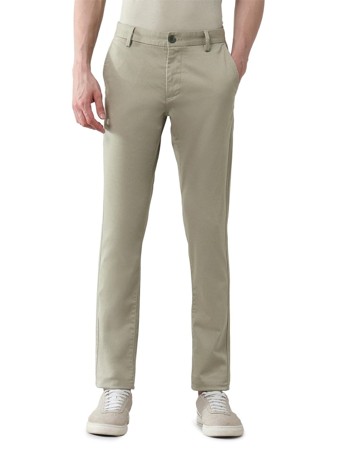 Arrow Satin Slim Fit Textured Trousers_ASAETRO2882_34