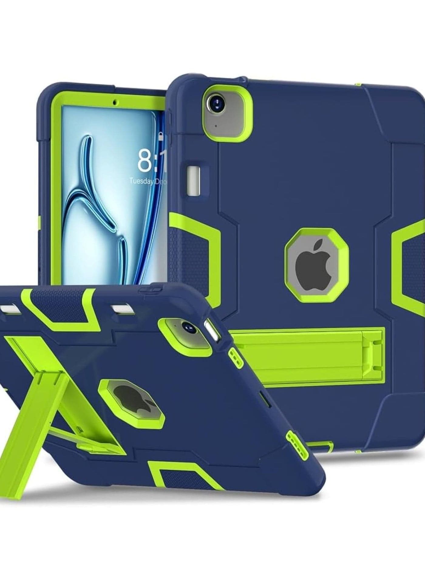 Case for IPad Air 11 Inch M2 2024 Released,with Pencil Holder and Kickstand, EVA Heavy Duty Shockproof Protective Cover (Navy Blue+Qlivine)