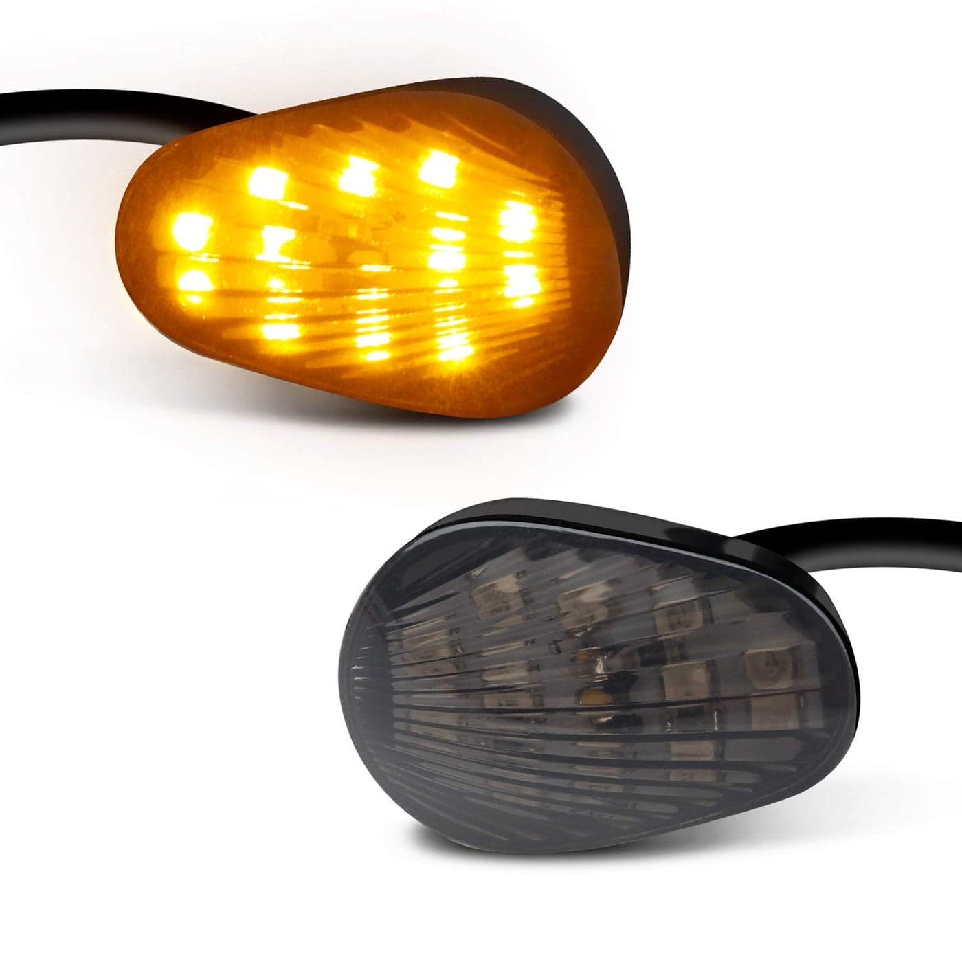 NTHREEAUTO Smoked Flush Mount LED Turn Signal Light Compatible with Yamaha YZF R1 R6 R6S 12V Universal Motorcycle Indicators