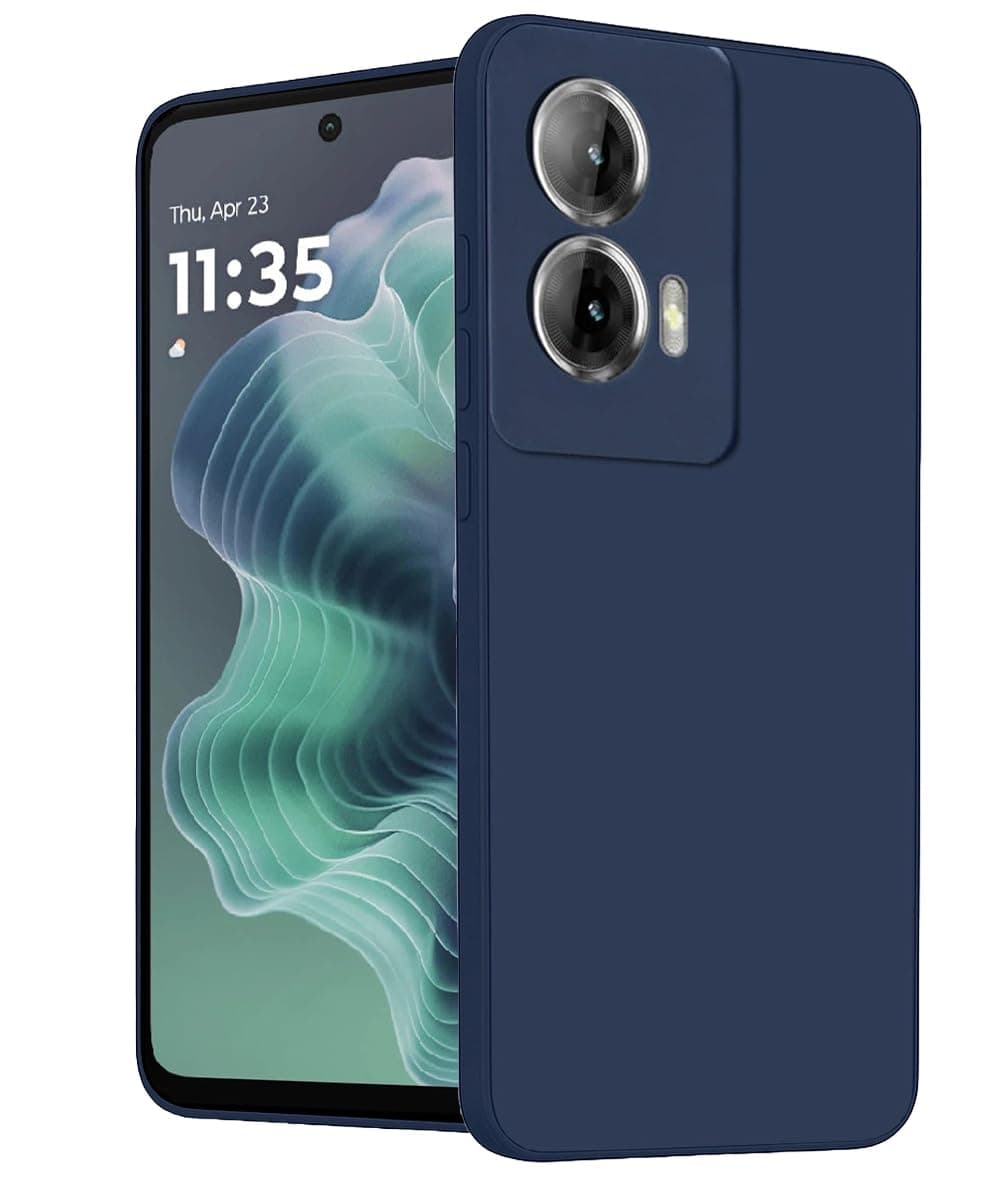 SHINESTAR Liquid Silicone Case for Motorola Moto G35 5G | Soft Microfiber Lining | 360° Full Camera Protection | Shockproof Slim Back Cover (Blue)