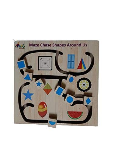 Popo Toys Maze Chase Shapes Game Tray, Multicolour